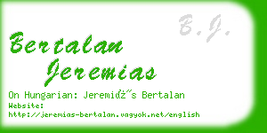 bertalan jeremias business card